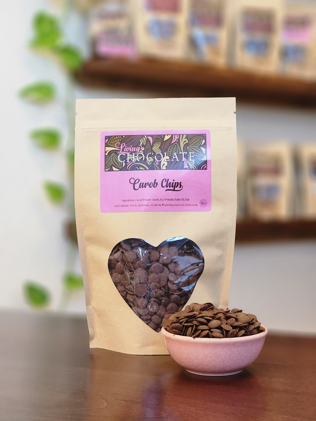 Bag and bowl of Carob Chips