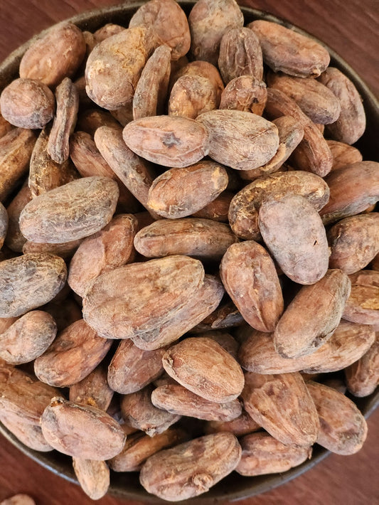 Close up of Raw India Cacao Beans